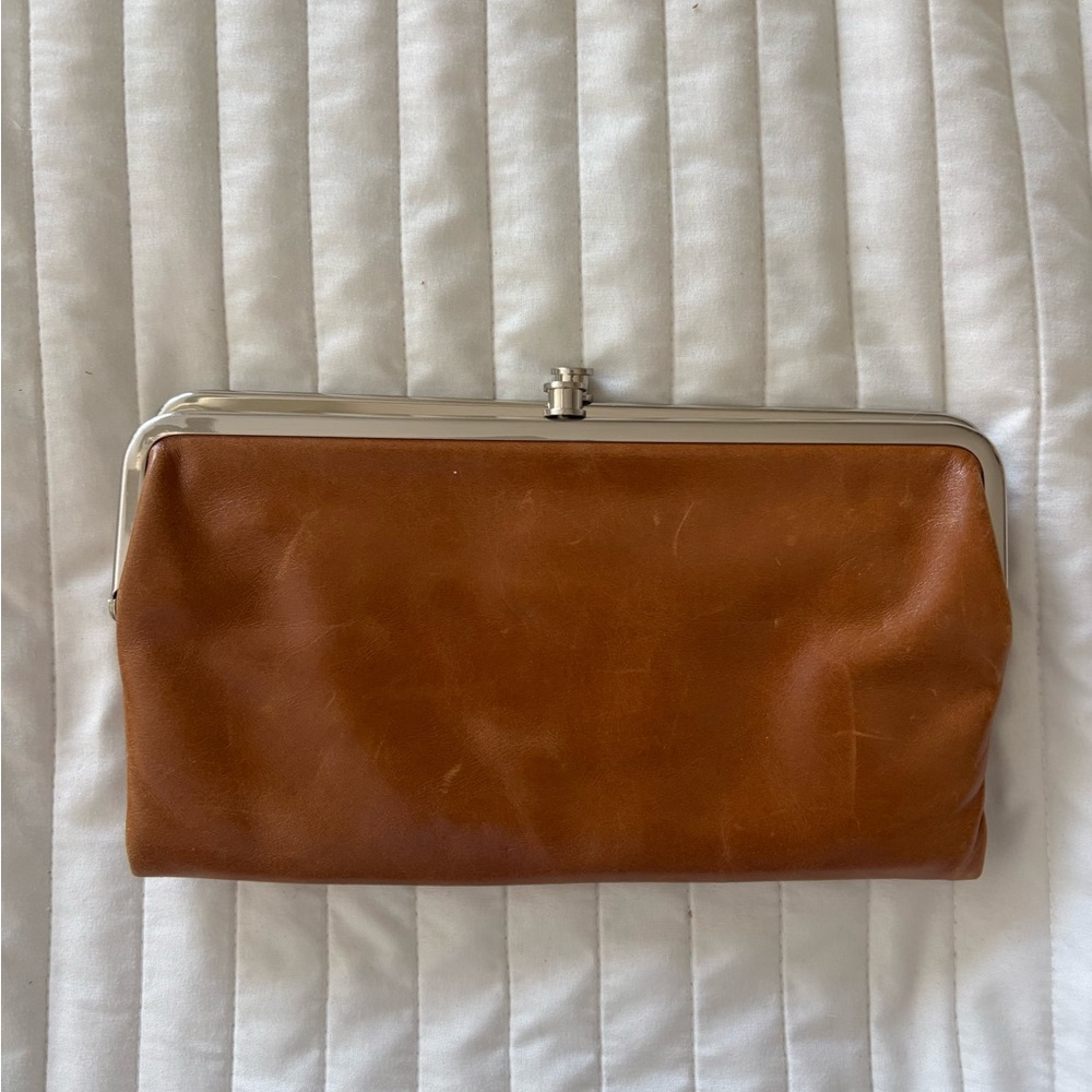 HOBO Lauren Clutch Brown Leather Wallet